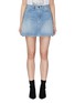 Main View - Click To Enlarge - FRAME - 'Le Studded' washed denim skirt