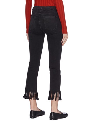 Back View - Click To Enlarge - FRAME - 'Le Crop Mini Boot' fringe cuff jeans
