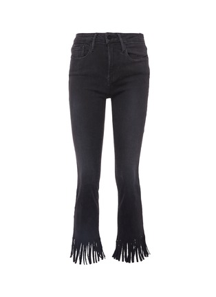 Main View - Click To Enlarge - FRAME - 'Le Crop Mini Boot' fringe cuff jeans