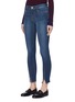 Front View - Click To Enlarge - FRAME - 'Le Skinny de Jeanne' zip cuff jeans