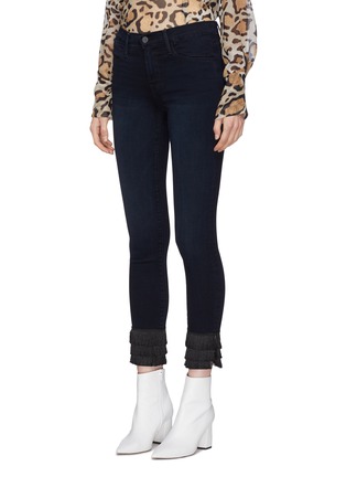 Front View - Click To Enlarge - FRAME - 'Le High Skinny' fringe cuff jeans
