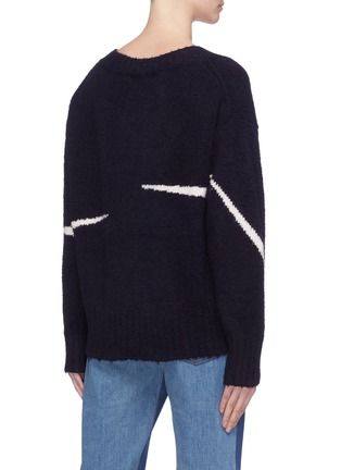 Back View - Click To Enlarge - ELIZABETH AND JAMES - 'Pemba' abstract stripe bouclé sweater