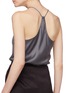Detail View - Click To Enlarge - THEORY - Drape back silk satin camisole top