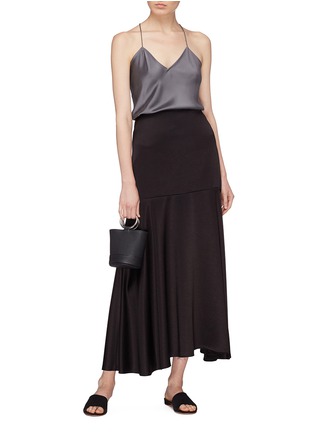 Figure View - Click To Enlarge - THEORY - Drape back silk satin camisole top