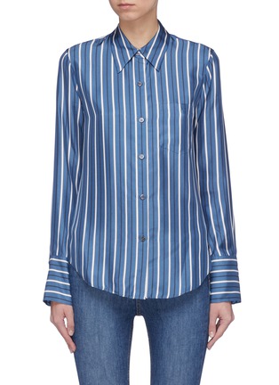 Main View - Click To Enlarge - THEORY - Stripe silk twill shirt