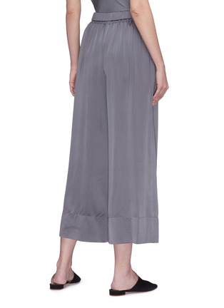 Back View - Click To Enlarge - THEORY - Smocked waist silk satin culottes