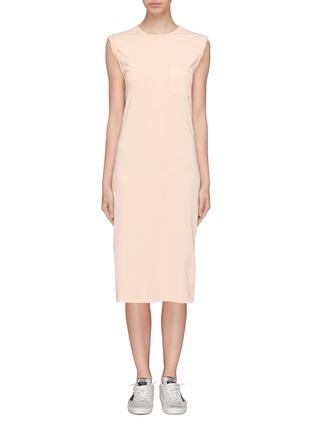 Main View - Click To Enlarge - THEORY - Chest pocket Pima cotton midi muscle dress