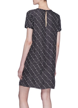 Back View - Click To Enlarge - THEORY - Geometric print silk twill T-shirt dress