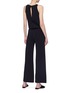Back View - Click To Enlarge - THEORY - 'Midrelle' keyhole back drawstring wide leg jumpsuit