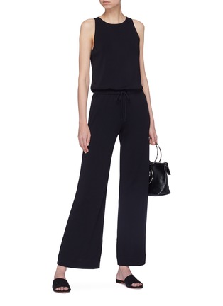 Figure View - Click To Enlarge - THEORY - 'Midrelle' keyhole back drawstring wide leg jumpsuit