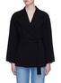 Main View - Click To Enlarge - THEORY - Notched lapel belted crepe robe jacket