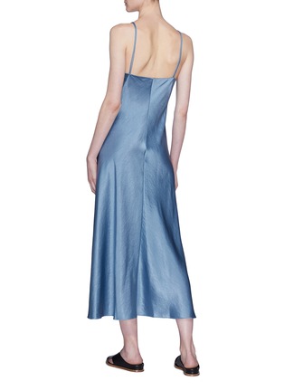 Back View - Click To Enlarge - THEORY - Double strap split hem sateen slip dress