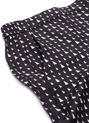  - THEORY - Geometric print cropped silk twill pants