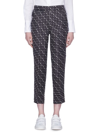 Main View - Click To Enlarge - THEORY - Geometric print cropped silk twill pants