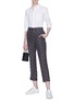Figure View - Click To Enlarge - THEORY - Geometric print cropped silk twill pants