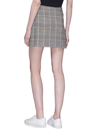 Back View - Click To Enlarge - THEORY - Houndstooth check plaid virgin wool-blend mini skirt