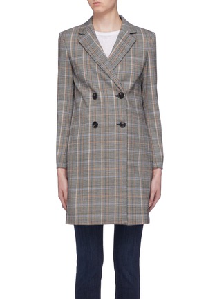 Main View - Click To Enlarge - THEORY - 'Square' check plaid double breasted coat