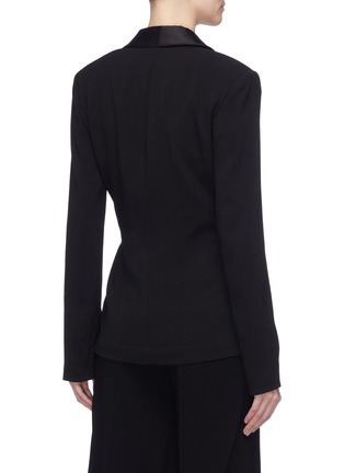 Back View - Click To Enlarge - THEORY - 'Fluid' shawl lapel belted crepe blazer