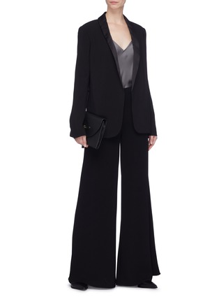 Figure View - Click To Enlarge - THEORY - 'Fluid' shawl lapel belted crepe blazer