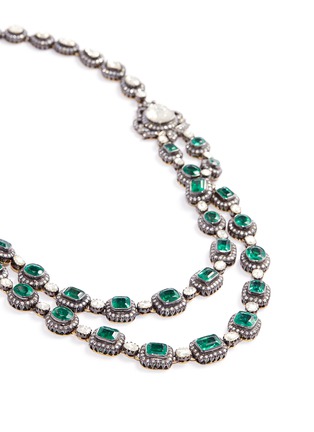 Detail View - Click To Enlarge - AISHWARYA - Diamond emerald earrings and necklace set
