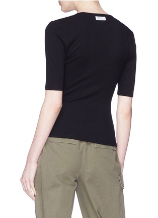 Back View - Click To Enlarge - T BY ALEXANDER WANG - Cutout shoulder knit top