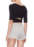 Back View - Click To Enlarge - T BY ALEXANDER WANG - Tie cutout wrap cropped top