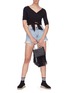 Figure View - Click To Enlarge - T BY ALEXANDER WANG - Tie cutout wrap cropped top