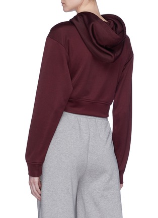 Back View - Click To Enlarge - T BY ALEXANDER WANG - Twist front cropped hoodie