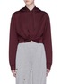 Main View - Click To Enlarge - T BY ALEXANDER WANG - Twist front cropped hoodie