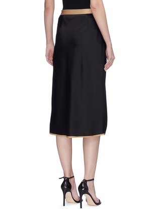 Back View - Click To Enlarge - T BY ALEXANDER WANG - 'Wash & Go' contrast waistband satin midi skirt