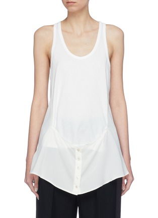 Main View - Click To Enlarge - T BY ALEXANDER WANG - Button silk panel tank top