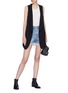 Figure View - Click To Enlarge - T BY ALEXANDER WANG - Long open twill gilet