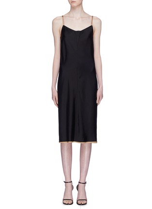 Main View - Click To Enlarge - T BY ALEXANDER WANG - 'Wash & Go' contrast trim satin slip dress