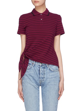 Main View - Click To Enlarge - T BY ALEXANDER WANG - Side knot stripe polo shirt