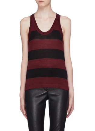 Main View - Click To Enlarge - T BY ALEXANDER WANG - 'Wash & Go' stripe Merino wool blend tank top