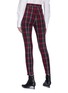 Back View - Click To Enlarge - T BY ALEXANDER WANG - Double zip cuff check plaid leggings