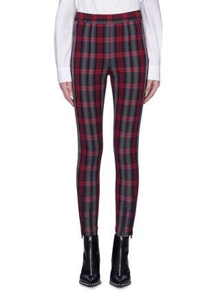 Main View - Click To Enlarge - T BY ALEXANDER WANG - Double zip cuff check plaid leggings