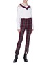 Figure View - Click To Enlarge - T BY ALEXANDER WANG - Double zip cuff check plaid leggings