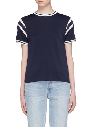 Main View - Click To Enlarge - T BY ALEXANDER WANG - Stripe shoulder T-shirt