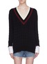 Main View - Click To Enlarge - T BY ALEXANDER WANG - Poplin panel V-neck sweater