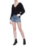 Figure View - Click To Enlarge - T BY ALEXANDER WANG - Poplin panel V-neck sweater
