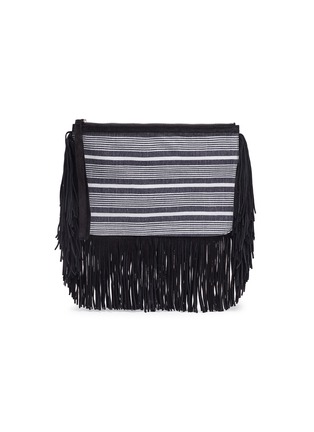 Main View - Click To Enlarge - PIERRE HARDY - x lemlem 'Liya' suede fringe stripe pouch