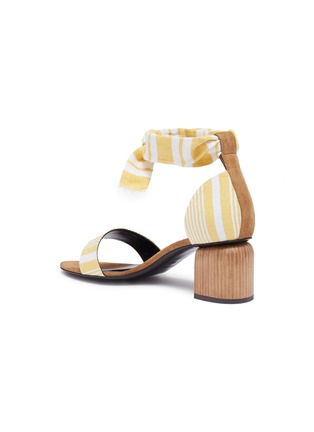 Detail View - Click To Enlarge - PIERRE HARDY - x lemlem 'Liya' ankle tie suede trim stripe sandals