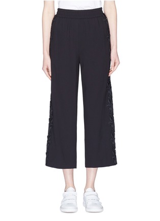 Main View - Click To Enlarge - ALICE & OLIVIA - 'Benny' floral lace outseam cropped flared pants
