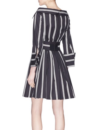 Back View - Click To Enlarge - ALICE & OLIVIA - 'Iliana' stripe poplin dress
