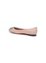 Detail View - Click To Enlarge - PEDDER RED - 'Jeanne' strass pavé square brooch leather flats