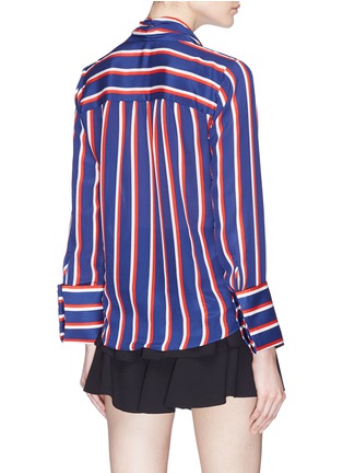 Back View - Click To Enlarge - ALICE & OLIVIA - 'Arie' stripe silk crepe pussybow shirt