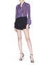 Figure View - Click To Enlarge - ALICE & OLIVIA - 'Arie' stripe silk crepe pussybow shirt