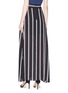Back View - Click To Enlarge - ALICE & OLIVIA - 'Gabel' stripe pleated maxi skirt