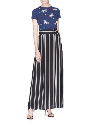 Figure View - Click To Enlarge - ALICE & OLIVIA - 'Gabel' stripe pleated maxi skirt